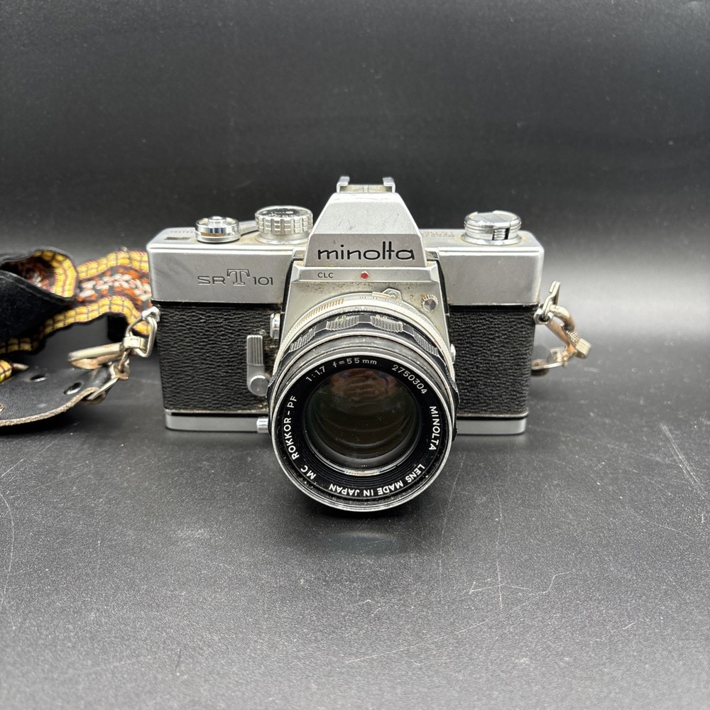 Minolta SRT 101 Film Camera w/ MC ROKKOR PF 50mm‎ f 1.7 Lens